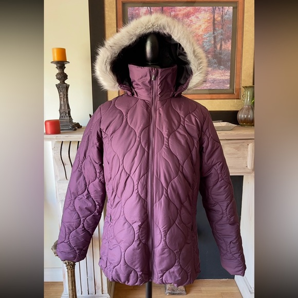 COLUMBIA Thermal Reflective Omni-Heat Lined Convertible Hooded Winter Coat Sz S - Picture 2 of 12
